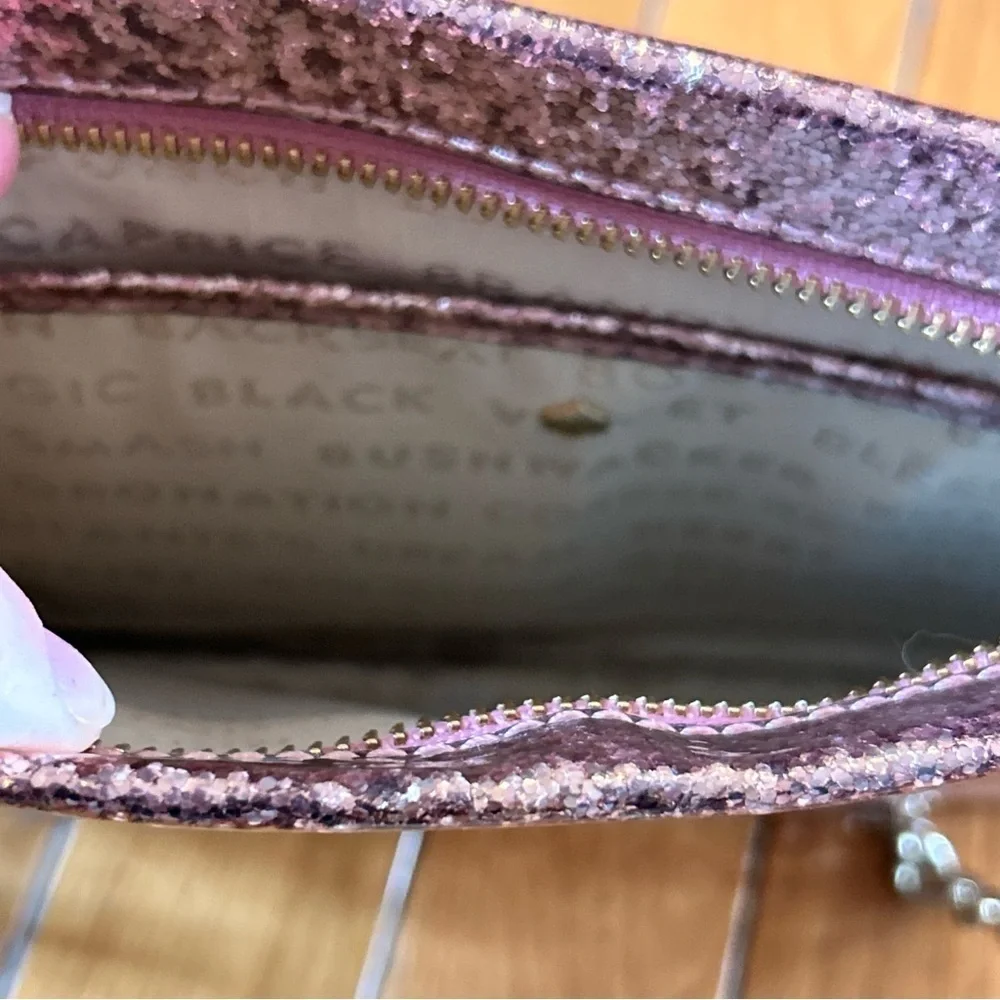 NWT New Kate Spade Wedding Belles Glitterbug Crossbody Clutch Pink Rose Purse